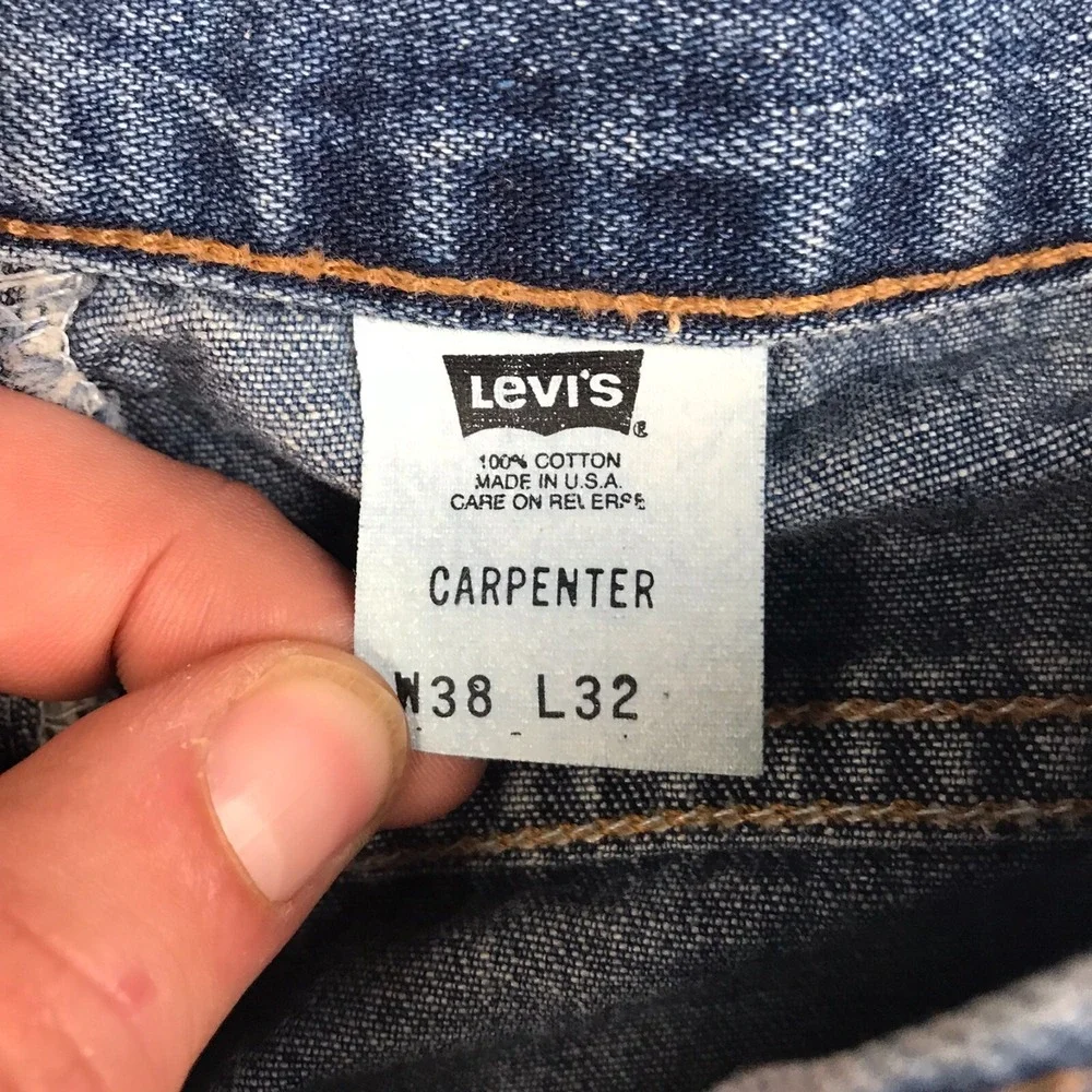 Levis Carpenter Jeans Mens 38 (36x32) Blue Baggy Vintage 90s Y2K Utility Skater